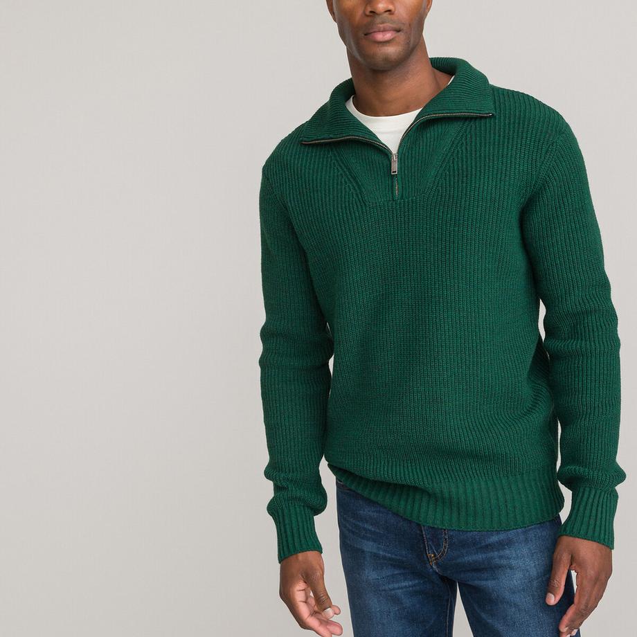 La Redoute Collections Maglione caldo in maglia con mezza zip  