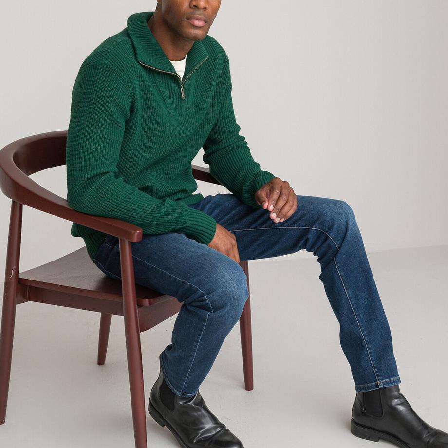 La Redoute Collections Maglione caldo in maglia con mezza zip  