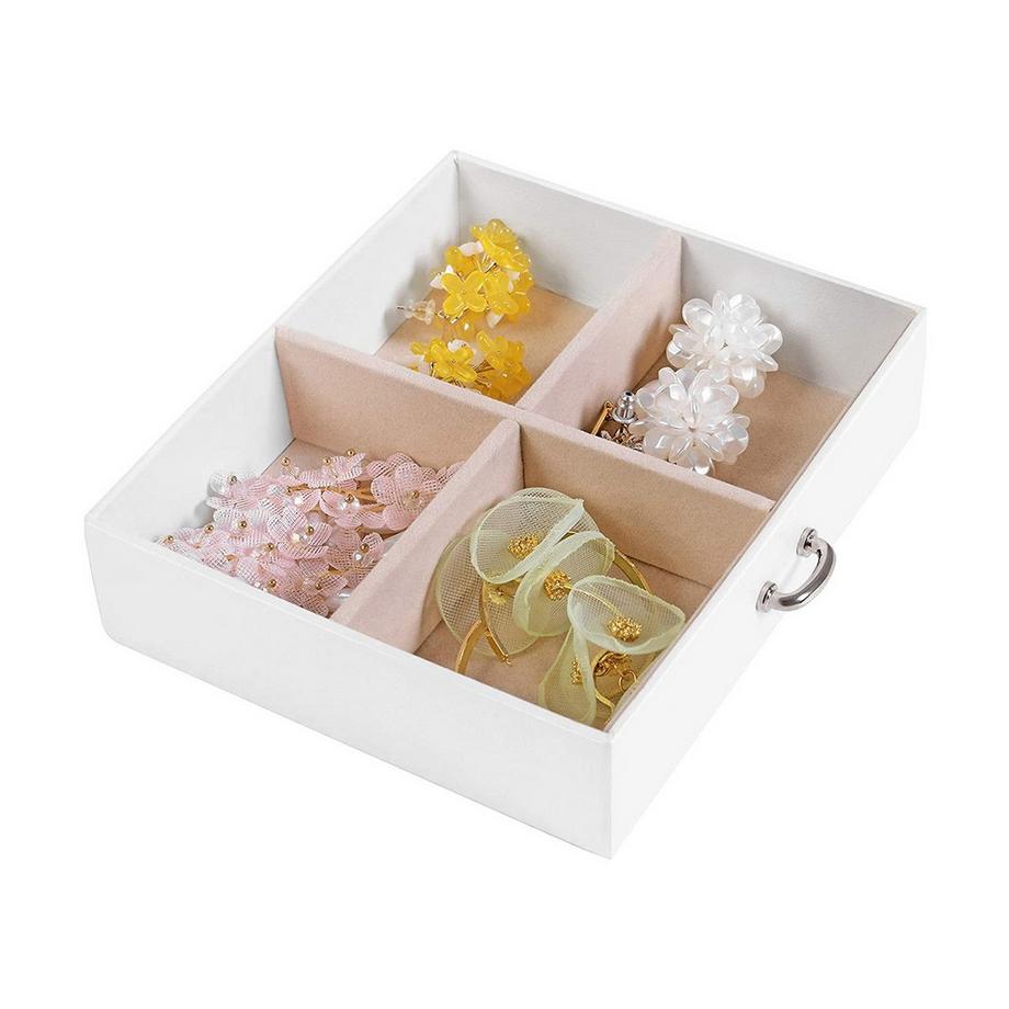 Calicosy  Abschließbare Schmuckschatulle mit 3 Ebenen, Spiegel und Samtfutter 