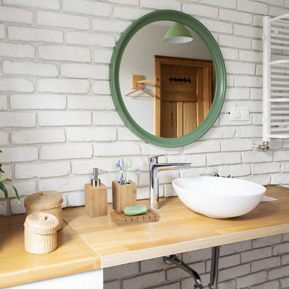 B2X  Accessoires de salle de bain en bambou, lot de 3 