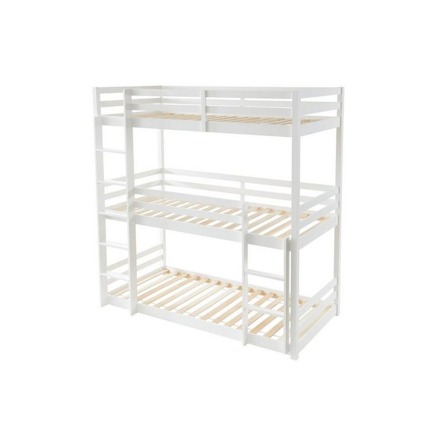 Vente-unique Letto a castello triplo 3 x 90 x 200 cm Pino Bianco - VAGAR  