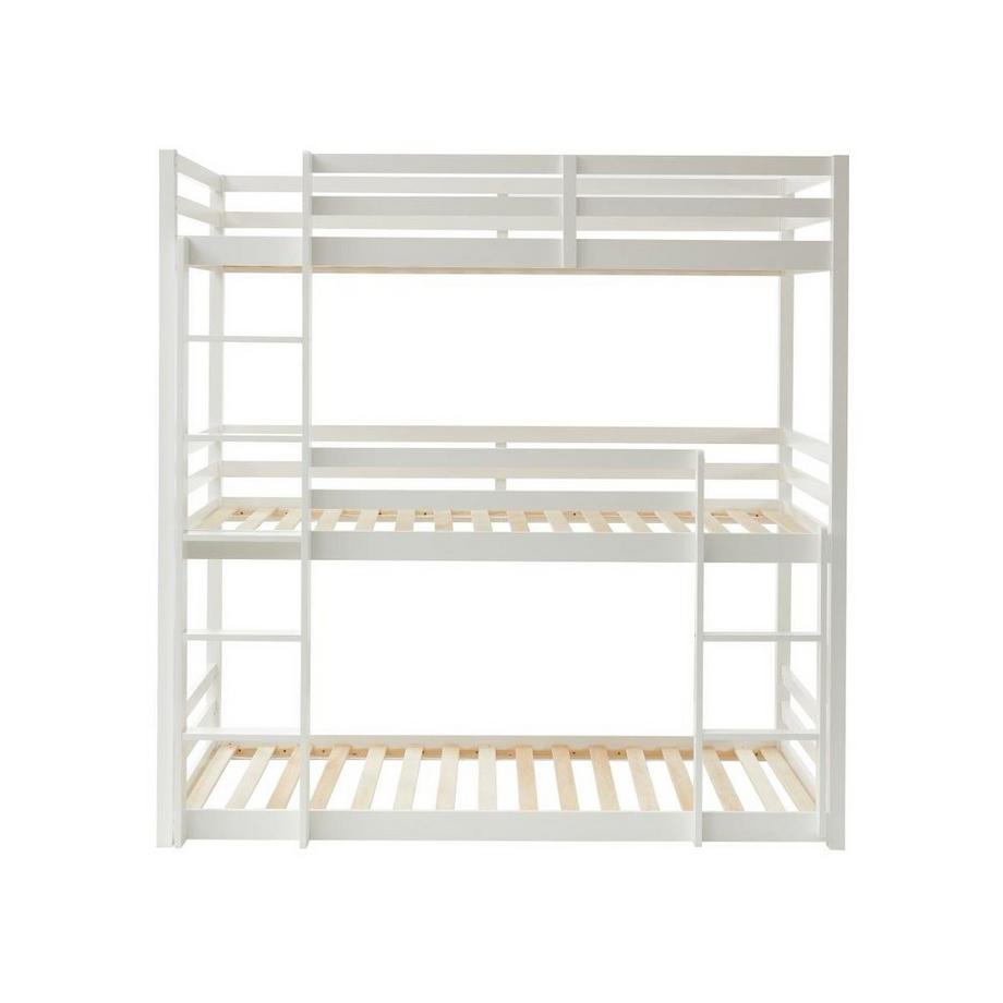 Vente-unique Letto a castello triplo 3 x 90 x 200 cm Pino Bianco - VAGAR  