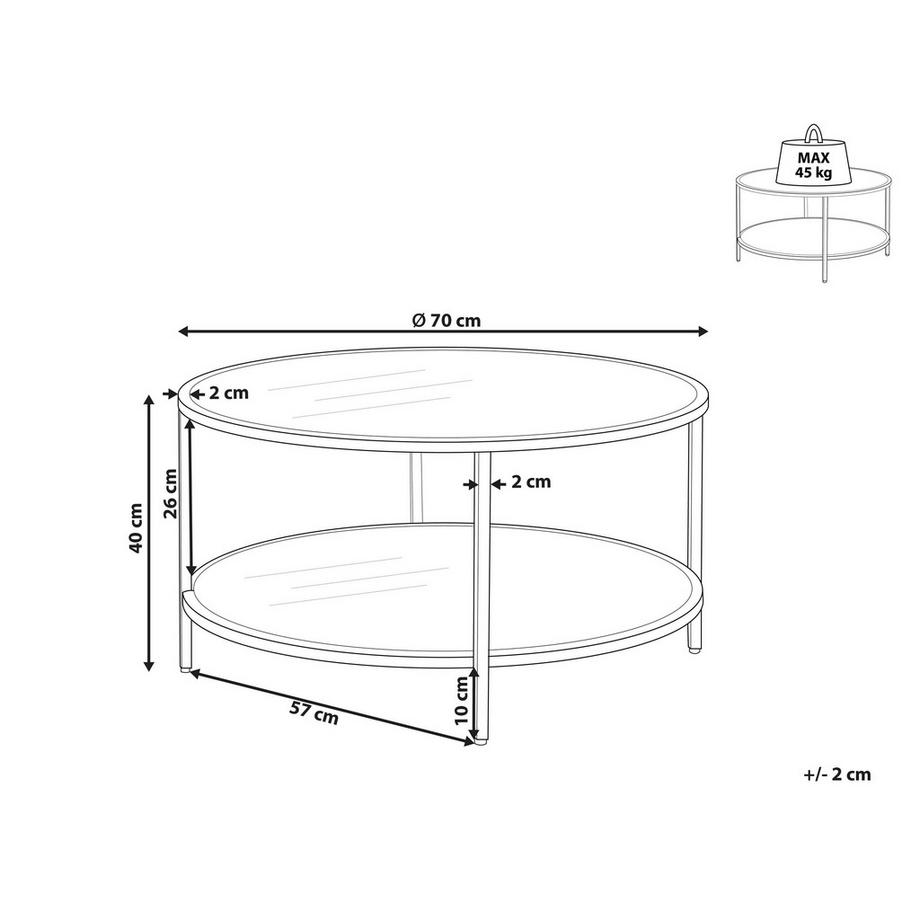 Beliani Table basse en Verre de sécurité Moderne BIRNEY  