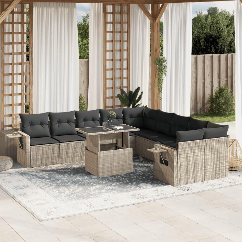 VidaXL Ensemble de canapés de jardin rotin synthétique  