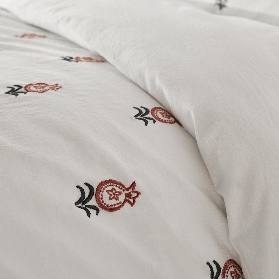 La Redoute Intérieurs Bestickter Vintage Baumwoll Bettdeckenbezug  