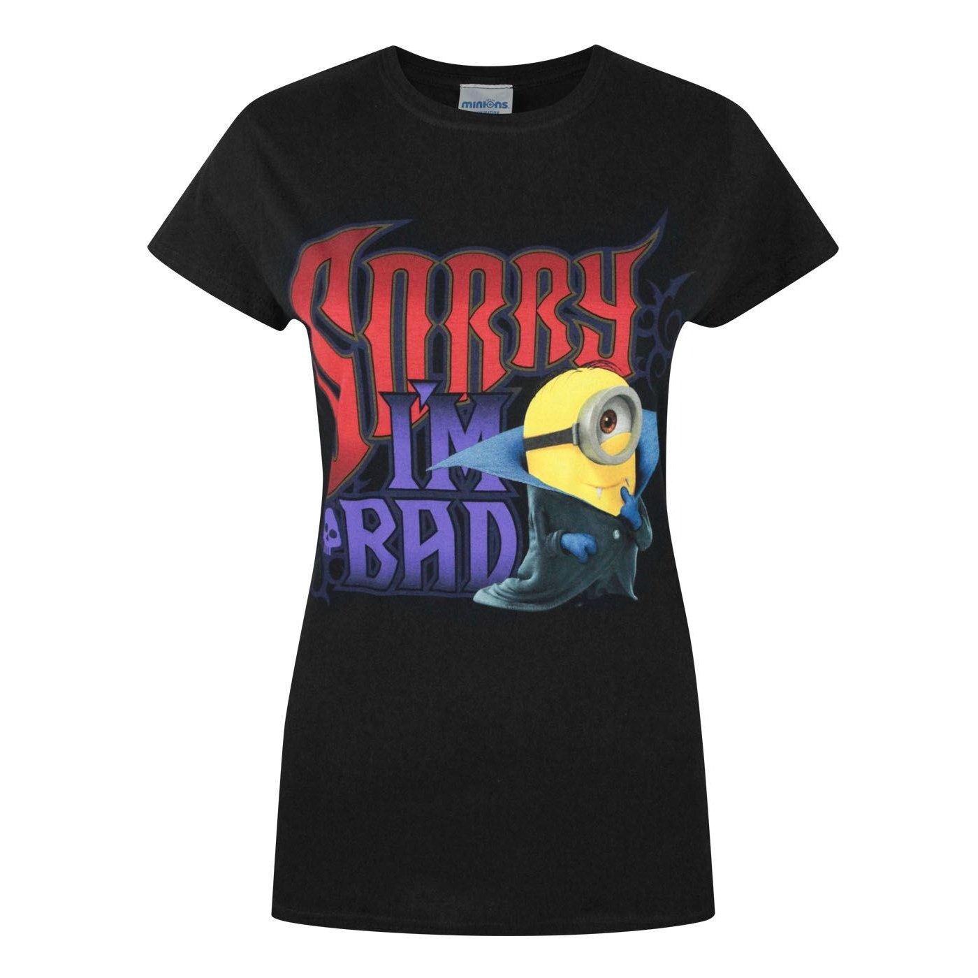 Sorry I`m Bad Tshirt Damen Schwarz M