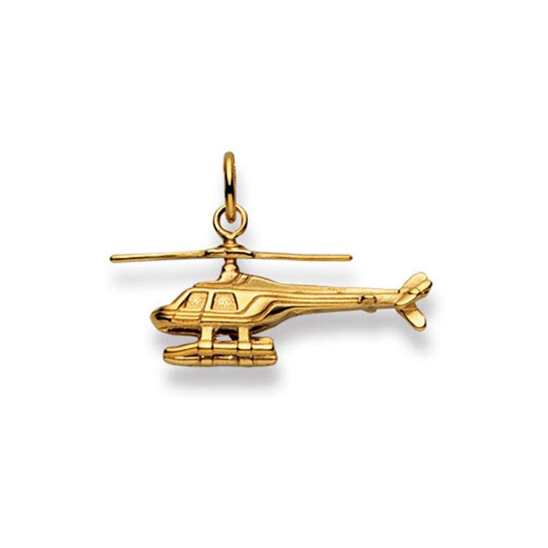 MUAU Schmuck  Anhänger Helikopter Gelbgold 750, 18x26mm 