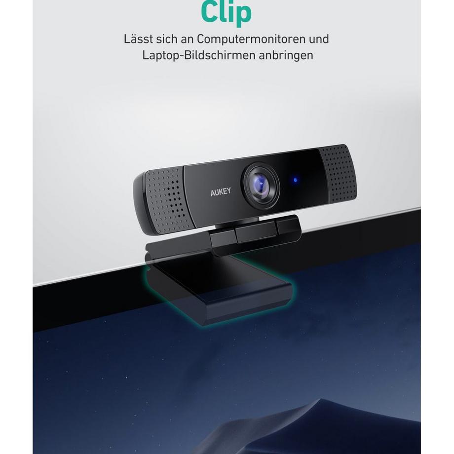 AUKEY  AUKEY Stream Webcam 1080P Dual Mic PC-LM1E, USB 2.0 