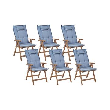Lot de 6 chaises en Acacia Rustique AMANTEA