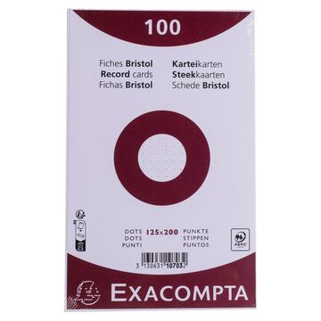 Paquet 100 fiches sous film - bristol dots non perforé - 125x200mm - x 12