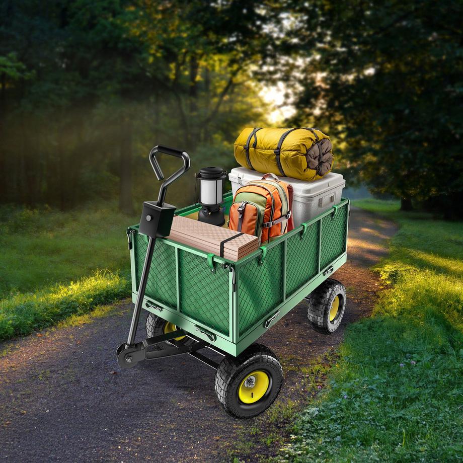 Tectake  Chariot de jardin chariot de transport  avec des parois latérales rabattables 