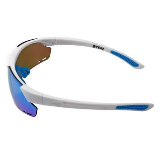 YEAZ  SUNUP Magnet-Sport-Sonnenbrille Matt weiß /  Full Revo Ice Blue 