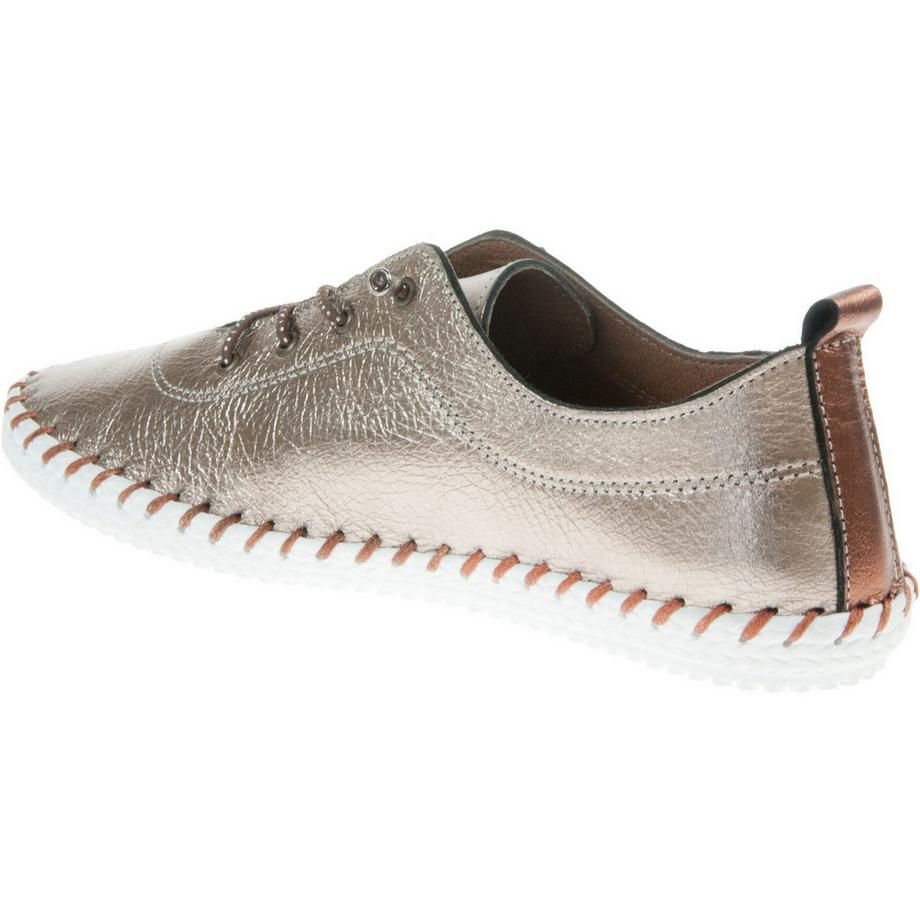 Lunar St Ives Scarpe Stringate in Pelle Metallizzata  