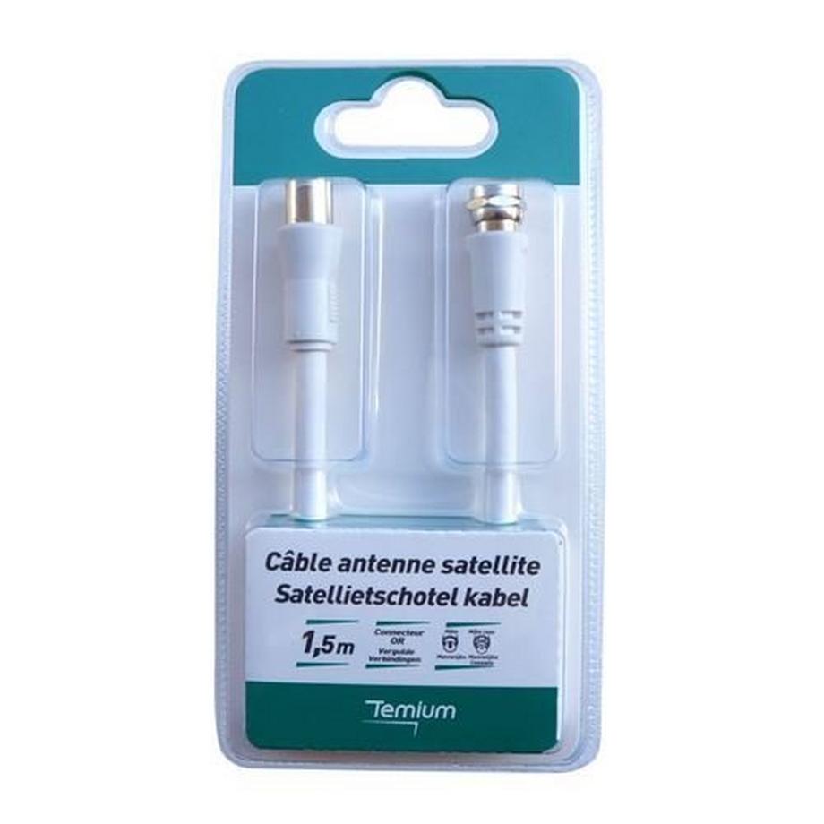 Temium  Câble satellite  vers entrée coaxial 1,5 m 