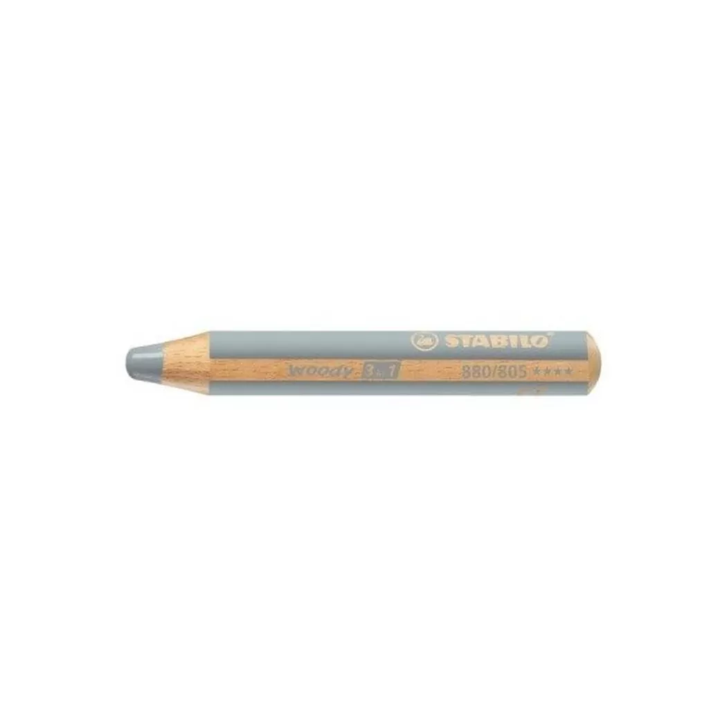 STABILO Multitalentstift woody 3 in 1, rund, silber