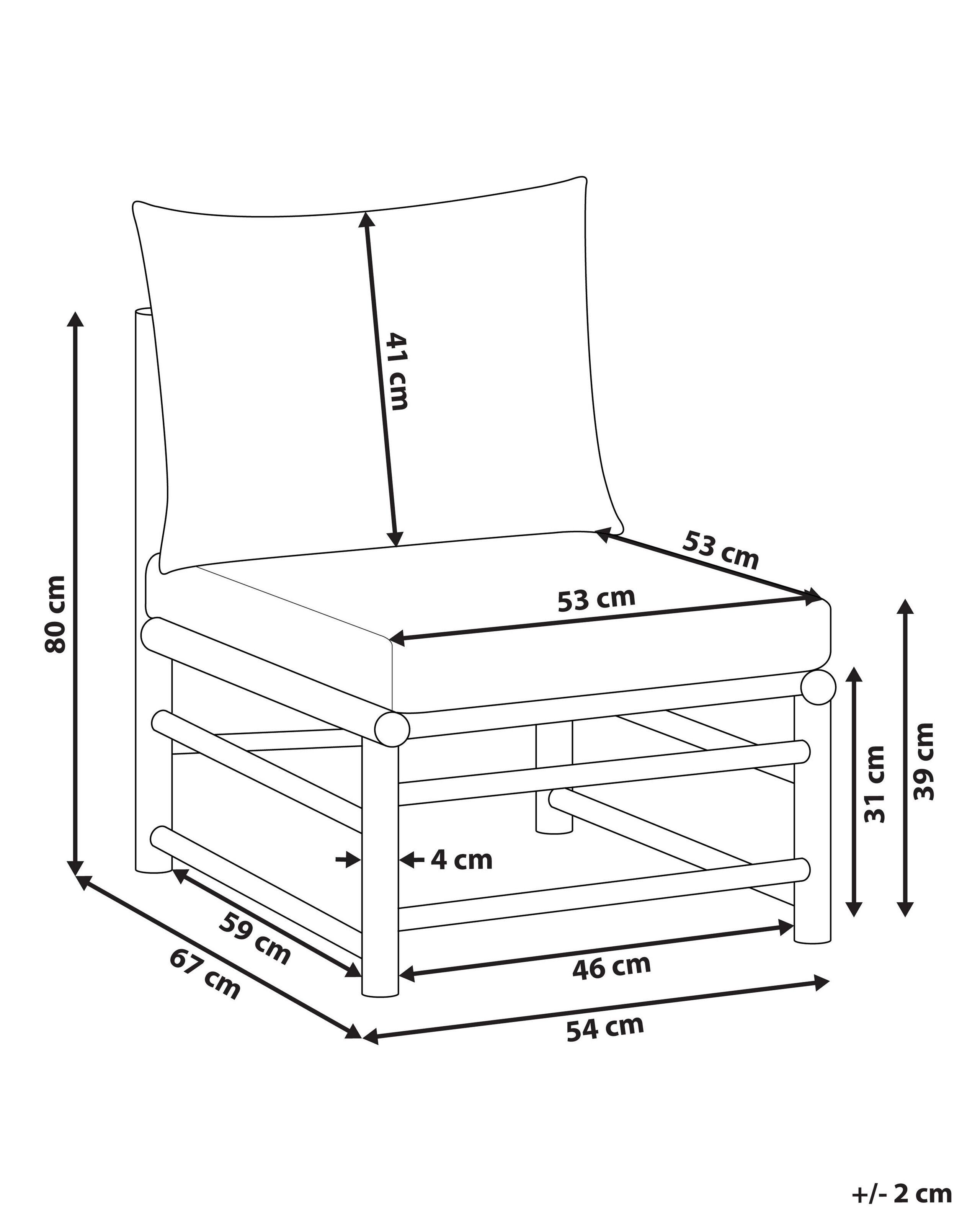 Beliani Module fauteuil en Bambou Boho CERRETO  