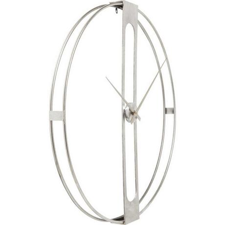 KARE Design Wanduhr Clip Silber Ø60cm  