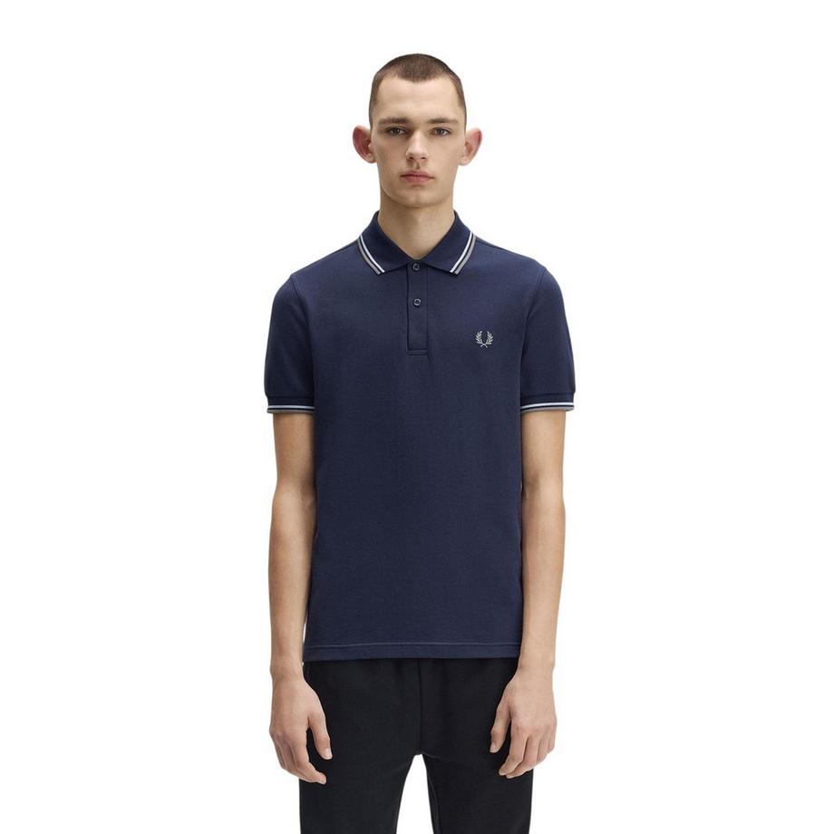 FRED PERRY Poloshirt mit Kontrastkragen und Ärmelbündchen  