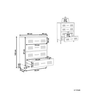 Beliani Cassettiera en Acciaio Moderno ENAGO  