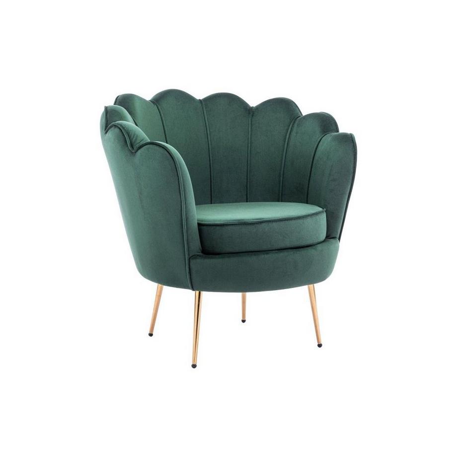 PASCAL MORABITO Canapé 2 places et fauteuil coquillage en velours vert sapin DANDELION de Pascal Morabito  