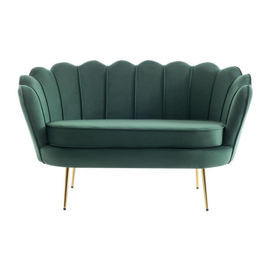 PASCAL MORABITO Canapé 2 places et fauteuil coquillage en velours vert sapin DANDELION de Pascal Morabito  