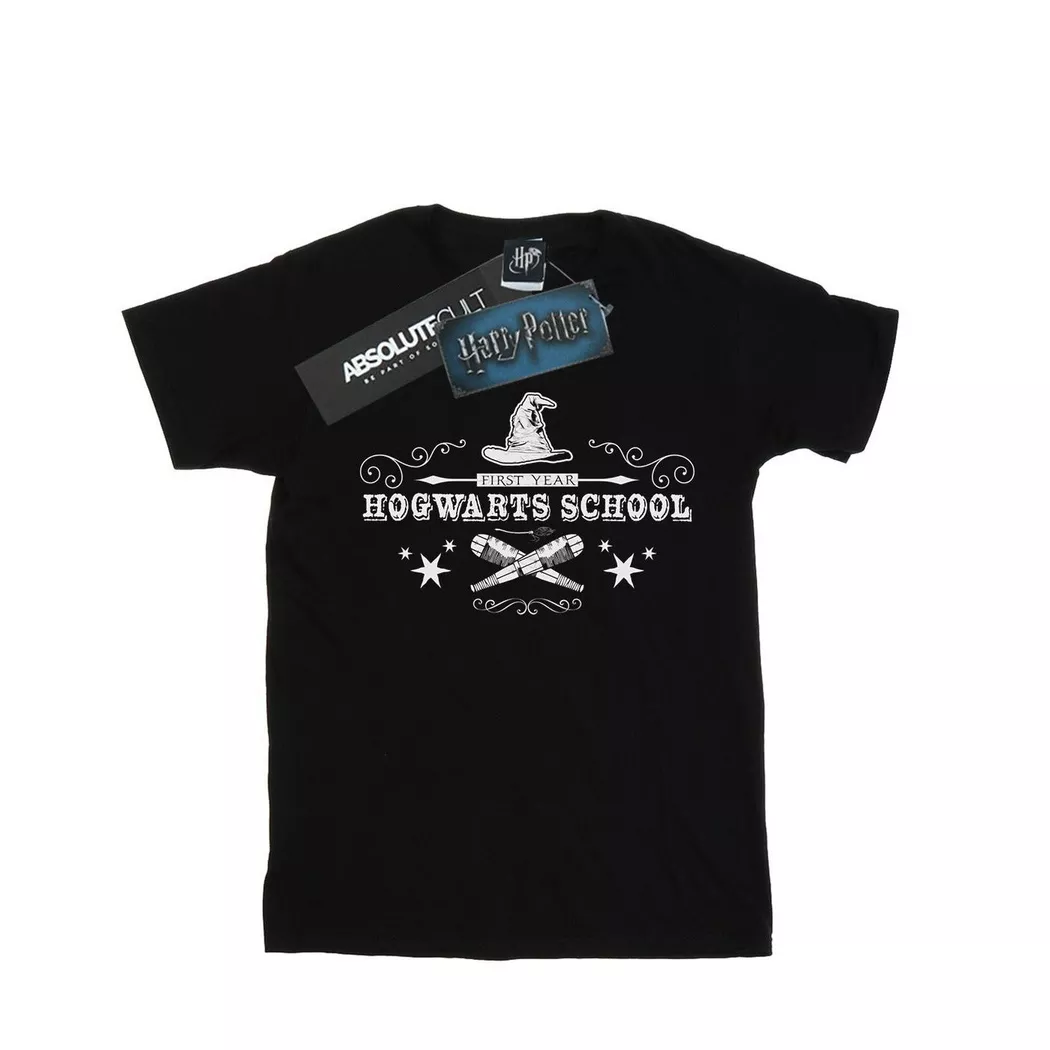 Harry Potter - Hogwarts First Year TShirt, für Damen, Schwarz, Größe S