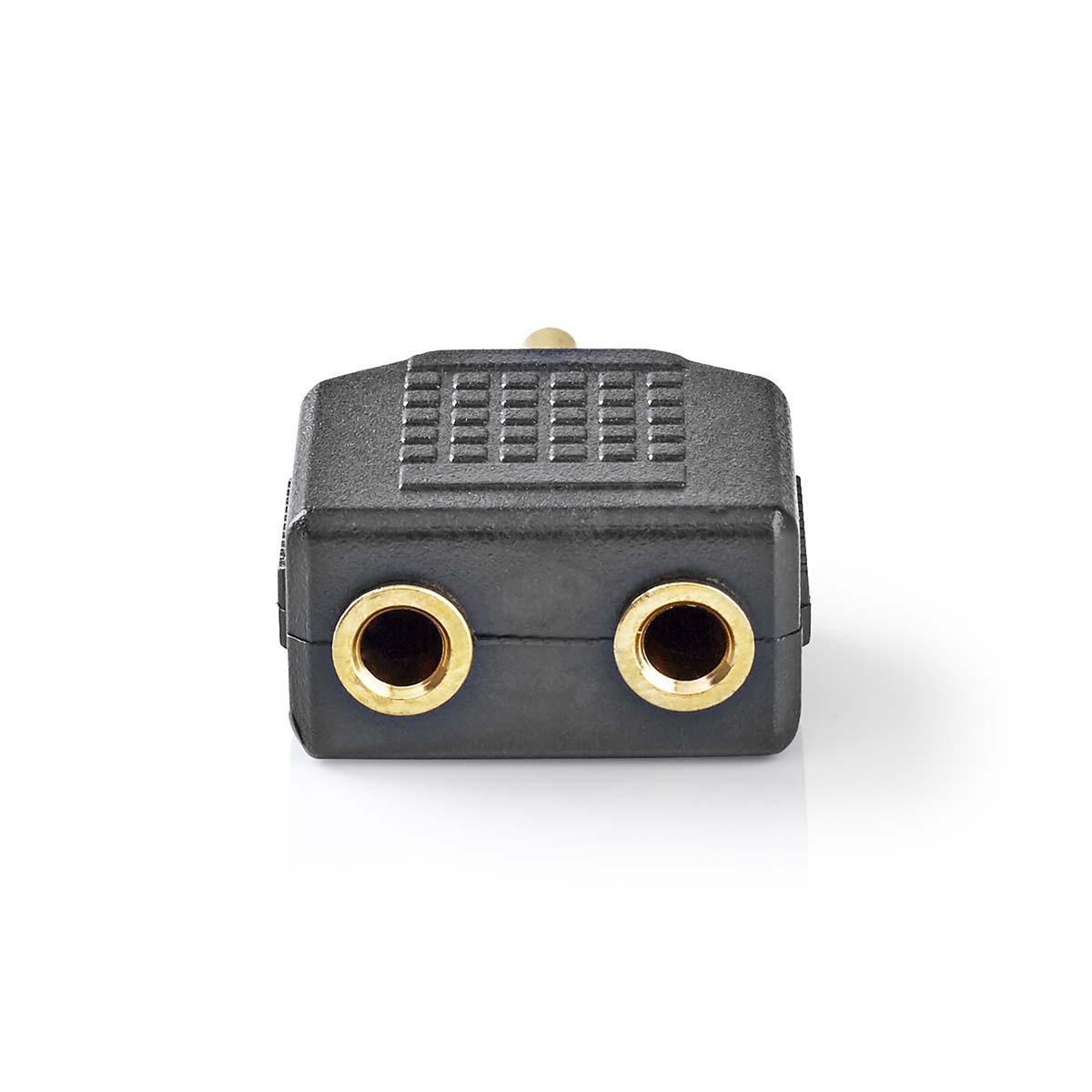 Nedis  Stereo-Audio-Adapter | 3,5 mm Stecker | 2x 3,5 mm, Buchse | Vergoldet | Gerade | ABS | Schwarz | 10 Stk. | Plastikbeutel 