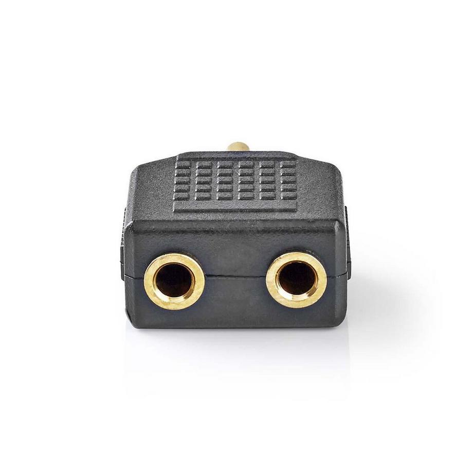 Nedis  Adaptateur audio stéréo | 3,5 mm mâle | 2x 3,5 mm, femelle | Plaqué or | Droit | ABS | Noir | 10 pcs. | Sac en plastique 