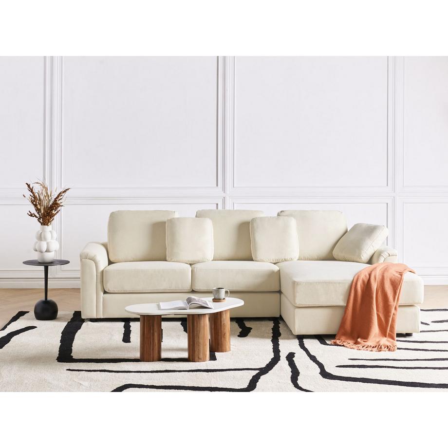 Beliani Canapé d'angle gauche en Tissu Traditionnel KOHLO  