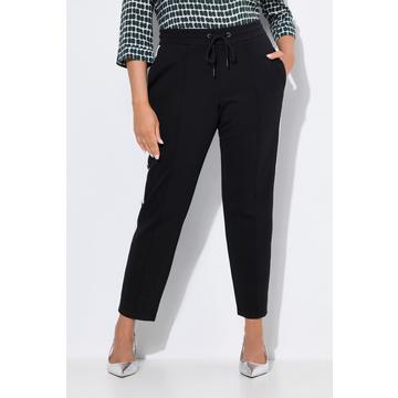 Pantaloni in jersey punto Roma con galloni, taglio della gamba conico e cintura elastica