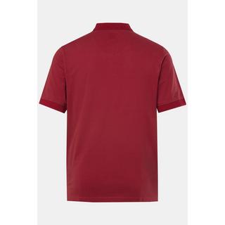 JP1880  Maglia polo in piqué con ricami in tradizionale stile Tracht e mezze maniche rosso ciliegia scuro 