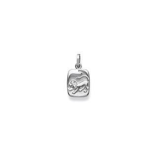 MUAU Schmuck  Pendentif signe du zodiaque lion en or blanc 750, 19x10mm 