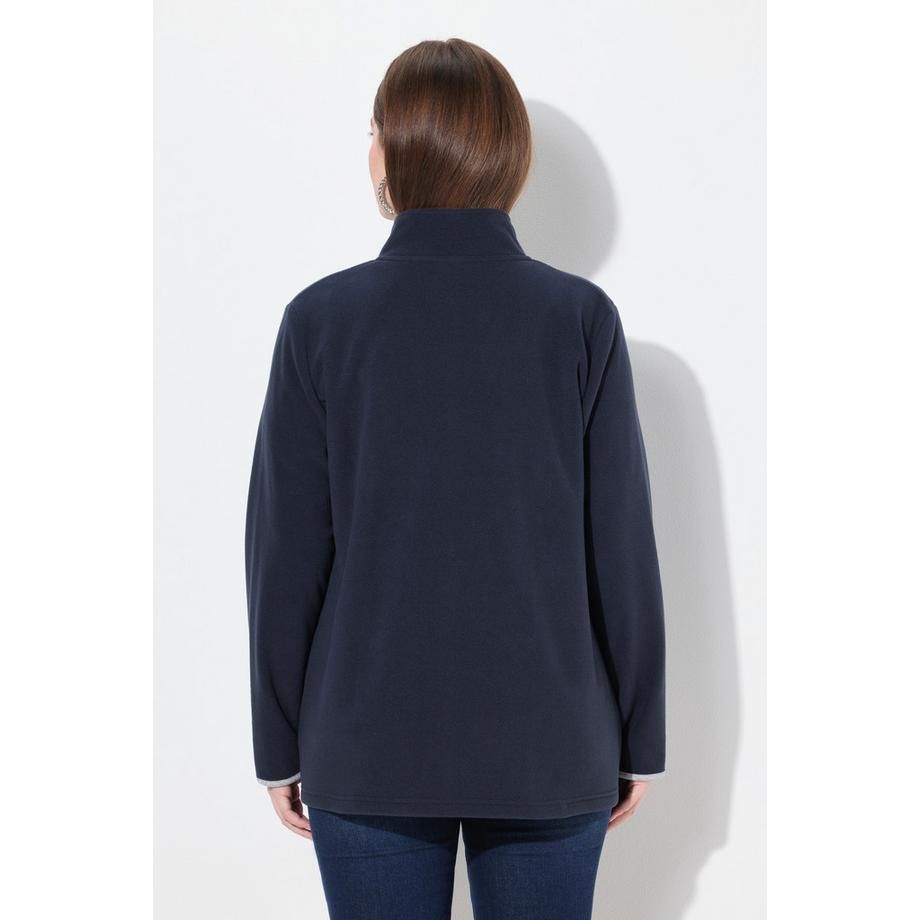 Ulla Popken Veste polaire Broderies Edelweiss Fermeture zippée à double sens  