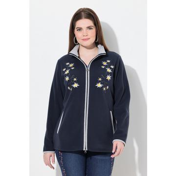 Veste en polaire esprit costume traditionnel bavarois. Fermeture zippée à double sens. Broderies edelweiss