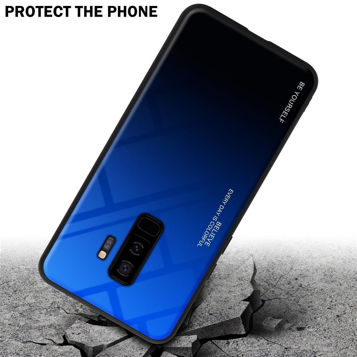 Cadorabo  Housse compatible avec Samsung Galaxy S9 PLUS - Coque de protection bicolore en silicone TPU et dos en verre trempé 