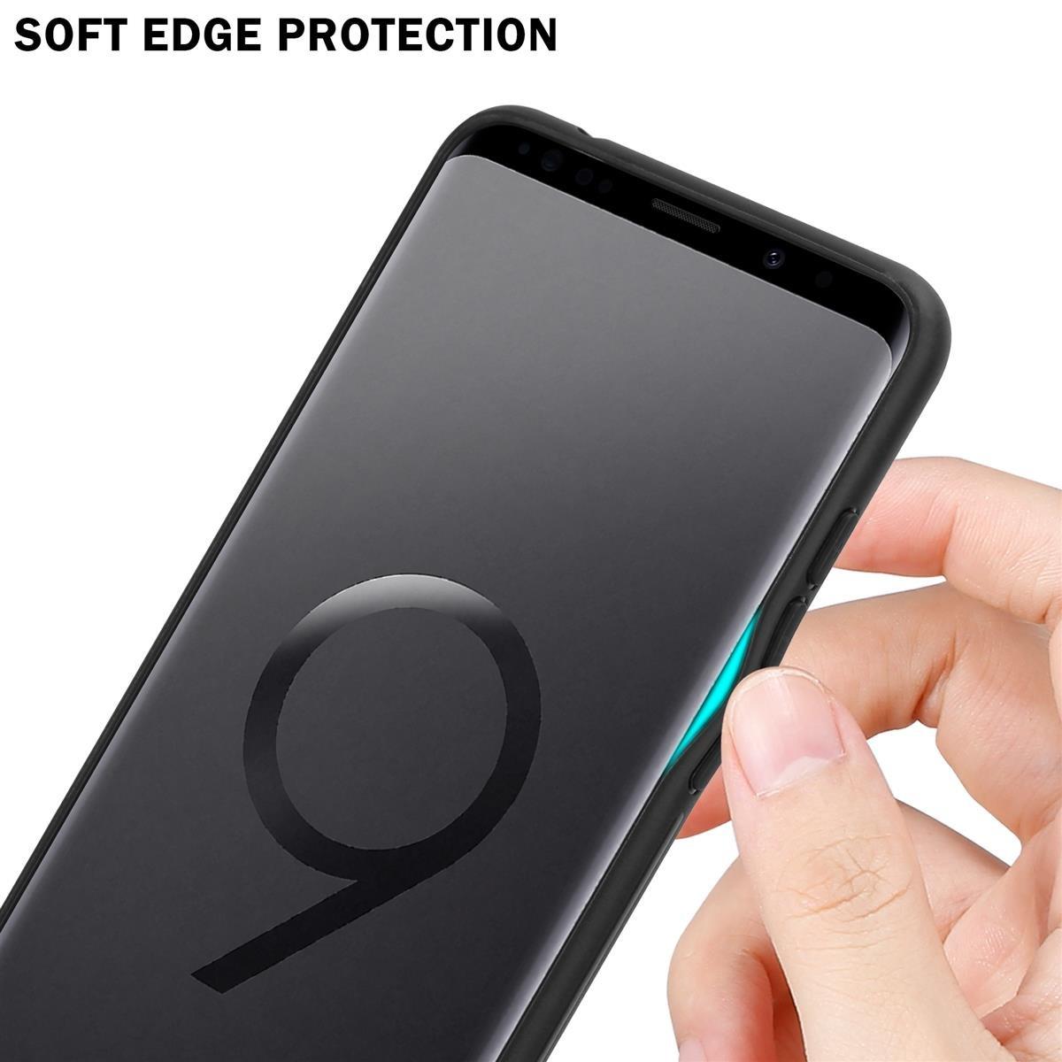 Cadorabo  Housse compatible avec Samsung Galaxy S9 PLUS - Coque de protection bicolore en silicone TPU et dos en verre trempé 