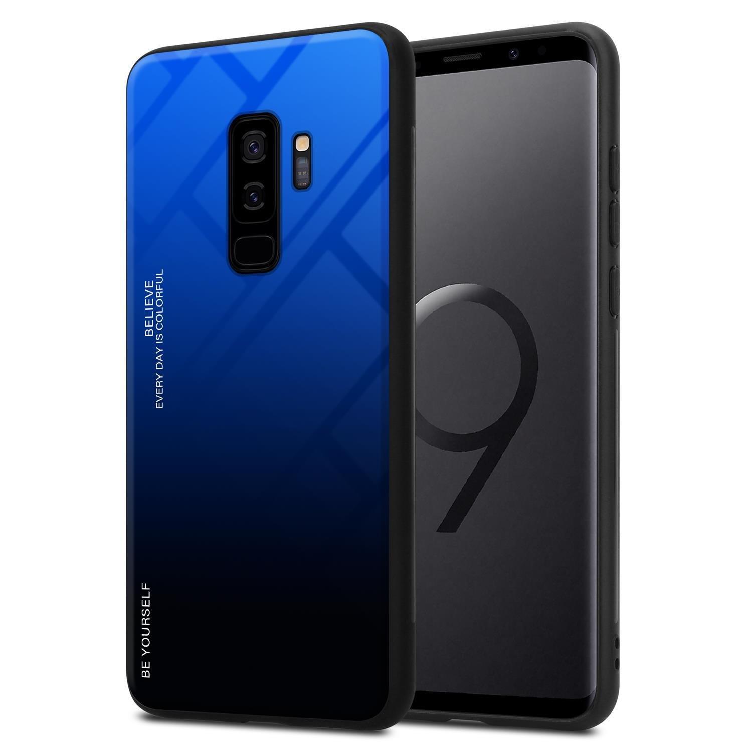 Cadorabo  Housse compatible avec Samsung Galaxy S9 PLUS - Coque de protection bicolore en silicone TPU et dos en verre trempé 