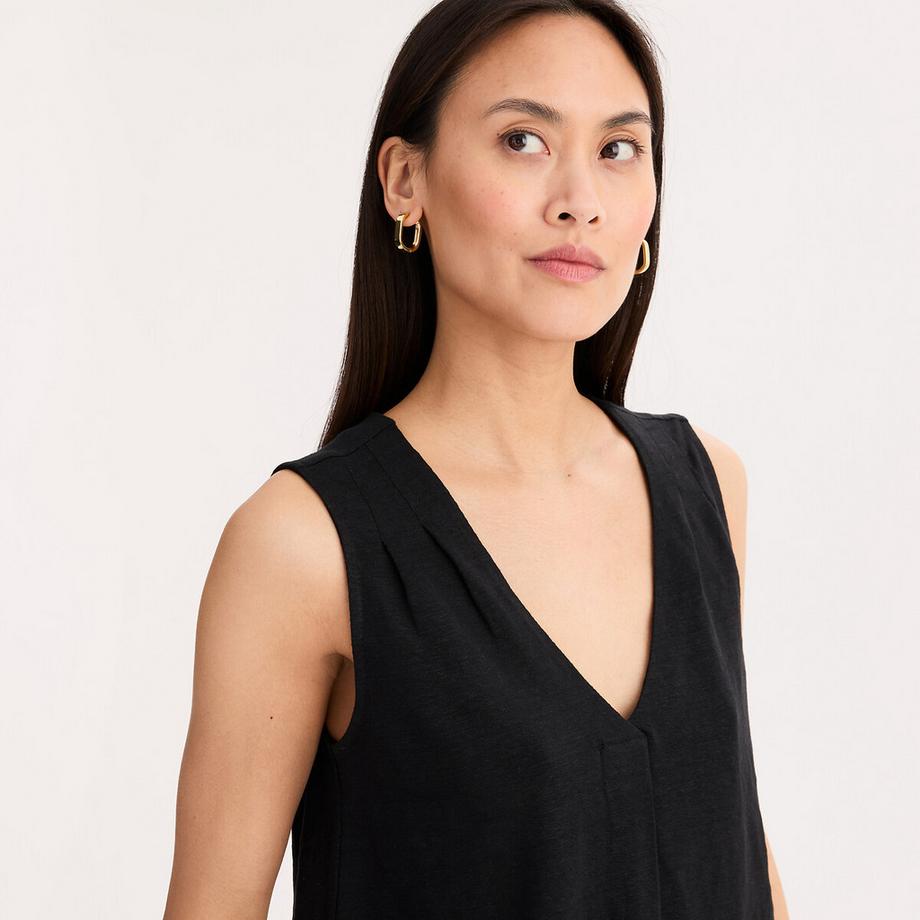La Redoute Collections T-shirt sans manches lin col V  