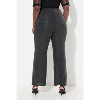 Ulla Popken  Pantalon Mary, rayures scintillantes, jambe large et ceinture élastique 