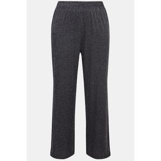 Ulla Popken  Pantalon Mary, rayures scintillantes, jambe large et ceinture élastique 