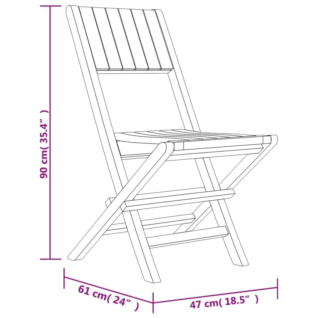 VidaXL Chaise de jardin pliante bois  