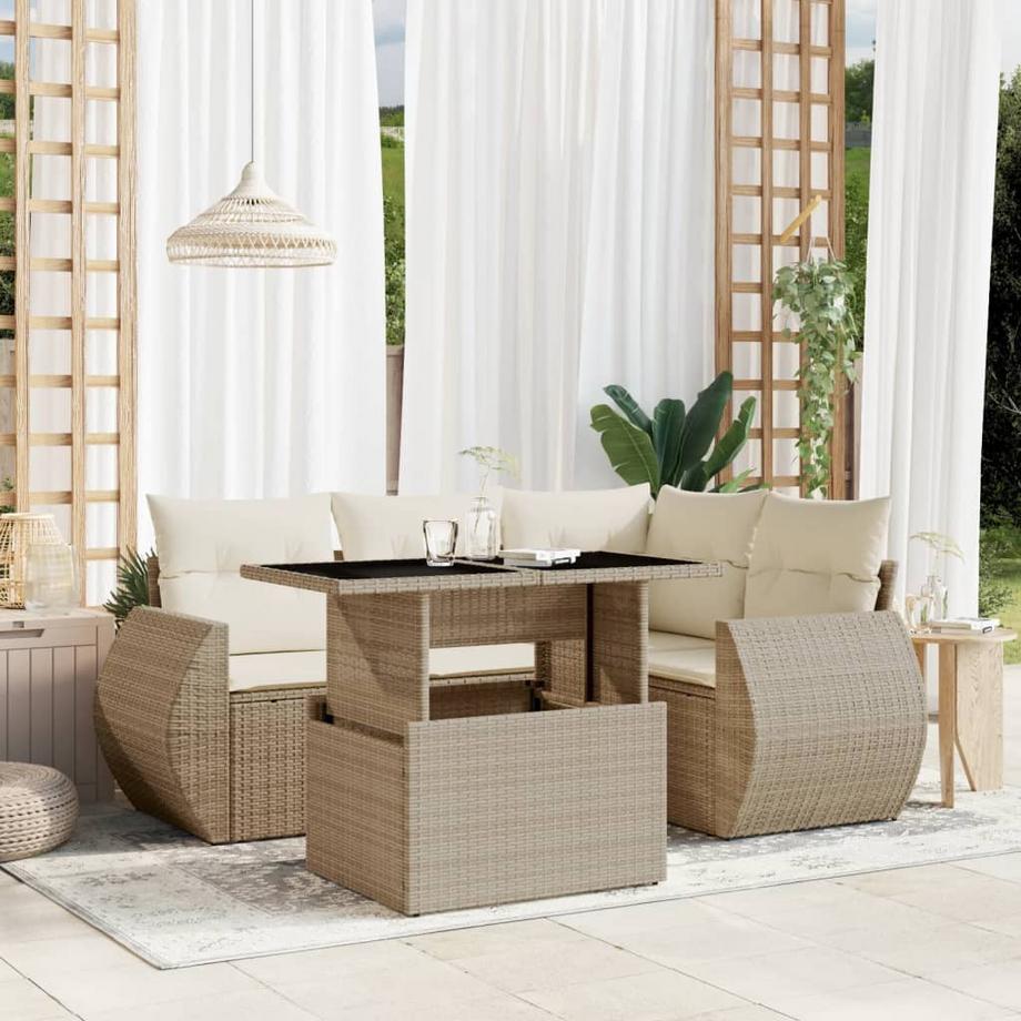 VidaXL set divano da giardino Polirattan  