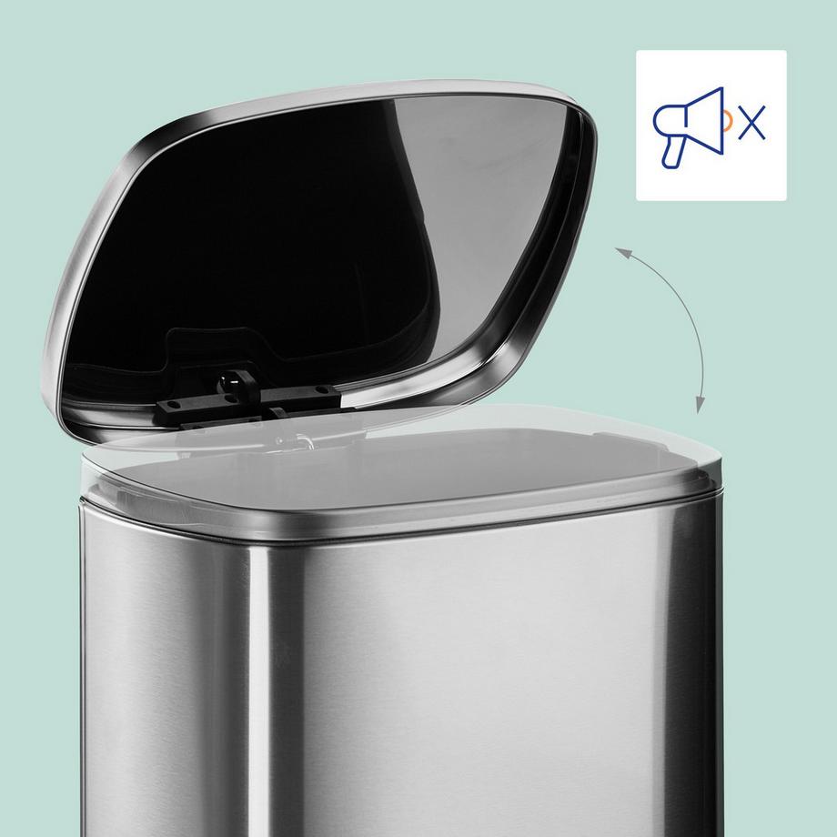 Northix Pattumiera a pedale, chiusura ammortizzata, 50L  