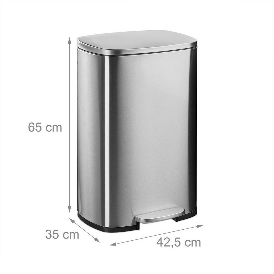 Northix Pattumiera a pedale, chiusura ammortizzata, 50L  