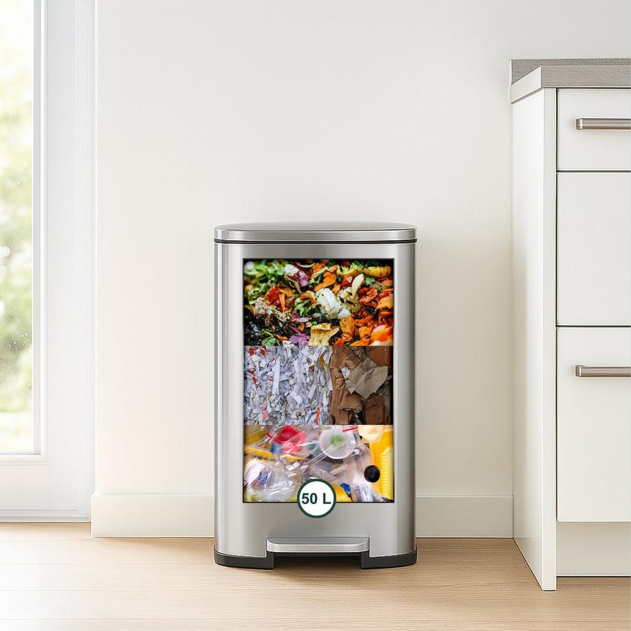 Northix Pattumiera a pedale, chiusura ammortizzata, 50L  