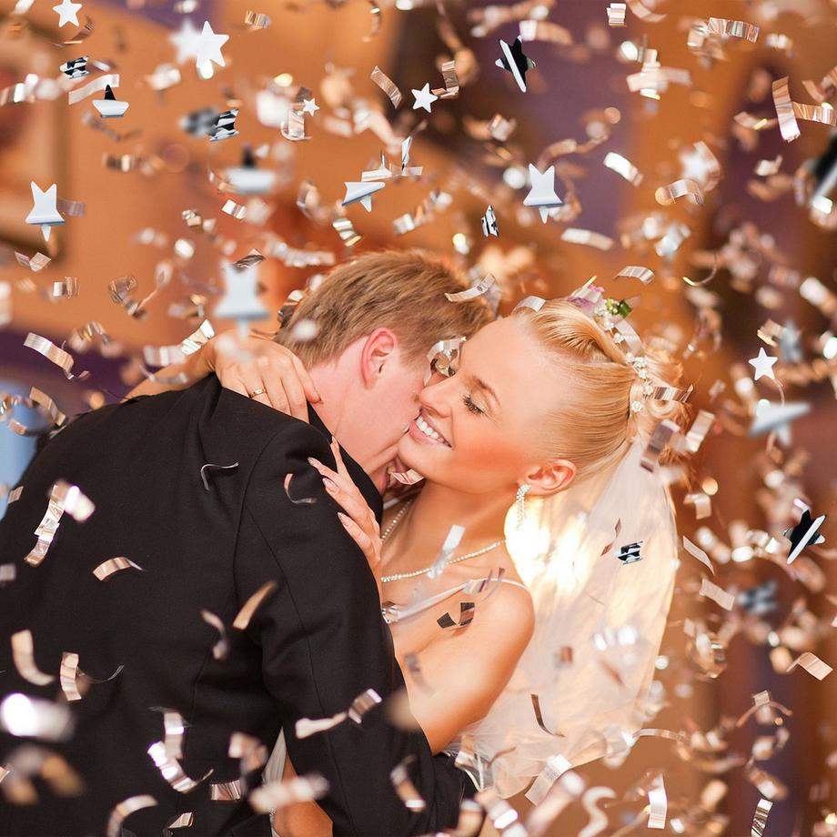 B2X  Canon à confettis étoiles argentées 