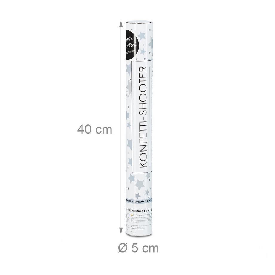 B2X  Canon à confettis étoiles argentées 