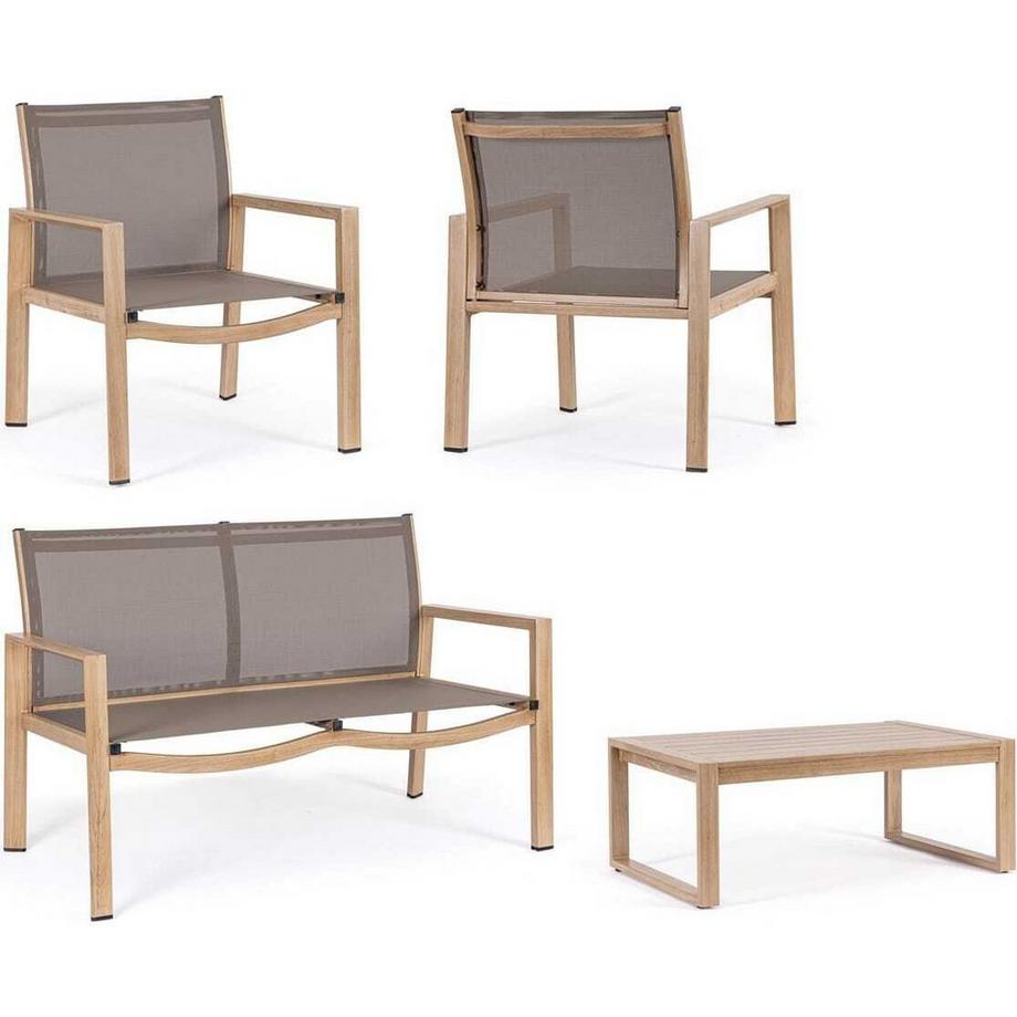 mutoni Gartenlounge Kallen natur (4er-Set)  