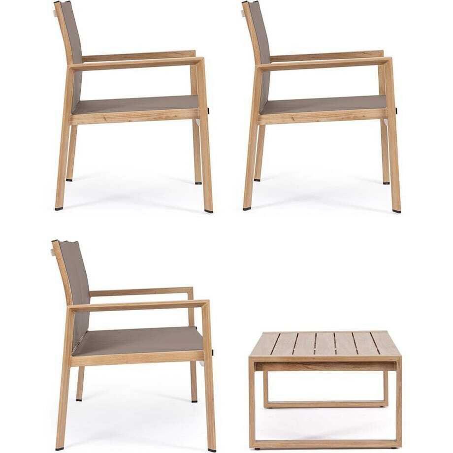 mutoni Gartenlounge Kallen natur (4er-Set)  