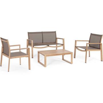 Gartenlounge Kallen natur (4er-Set)